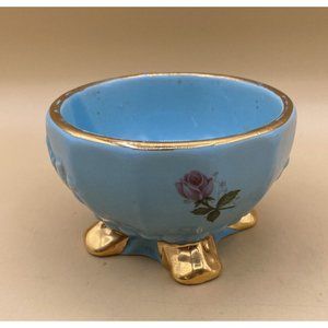 House of Fuller Vintage Baby Blue Footed Dish Vanity Made in USA